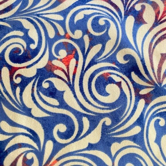 1458 LuLaRoe Leggings Size OS Blue And Cream Swirls Print New - Picture 2 of 4